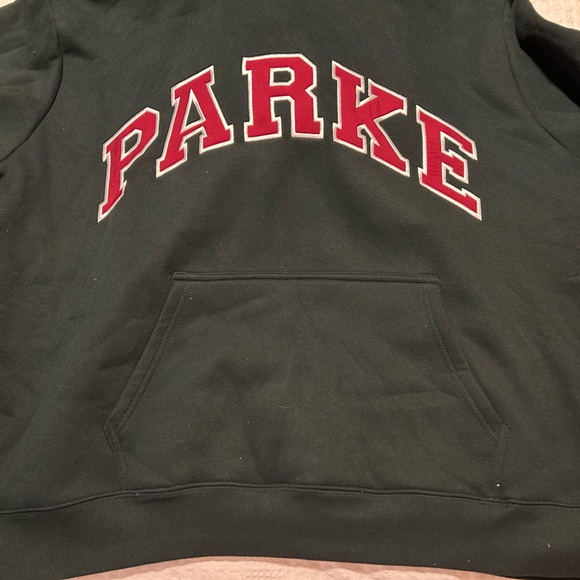 Parke Holiday Varsity Hoodie Forest + Maroon Size XXL - Picture 5 of 14